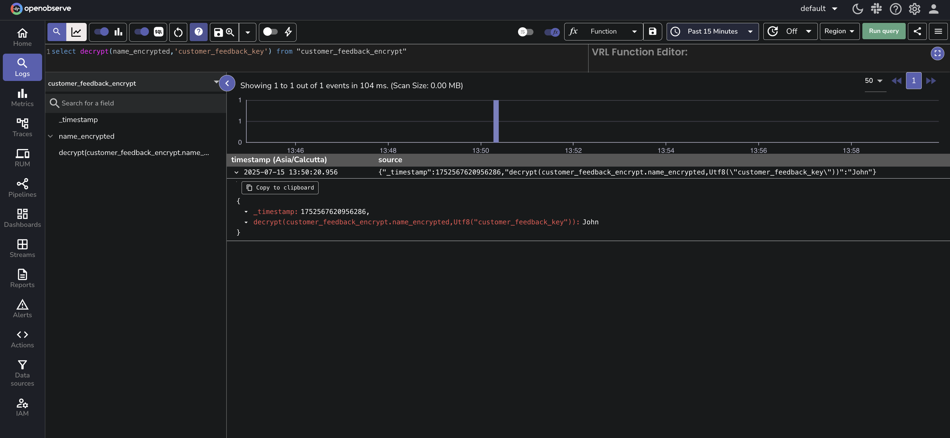 decrypt a single field