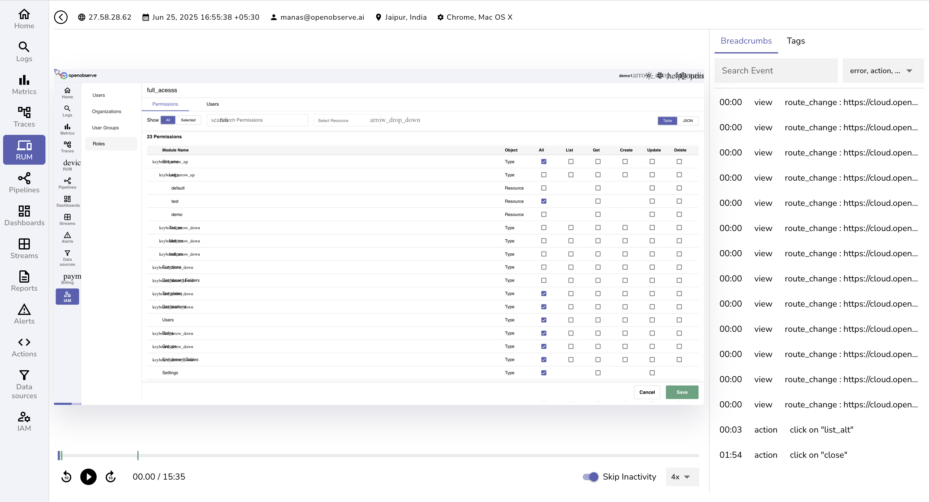 User Interaction Recording