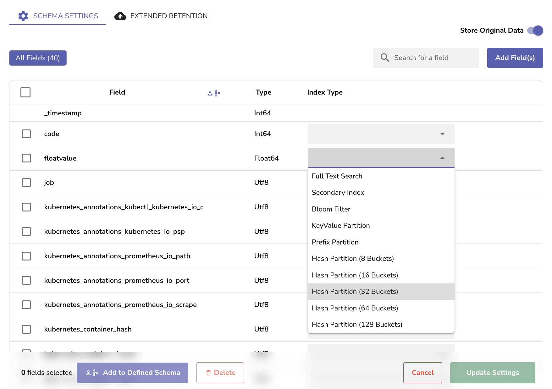 schema settings index types