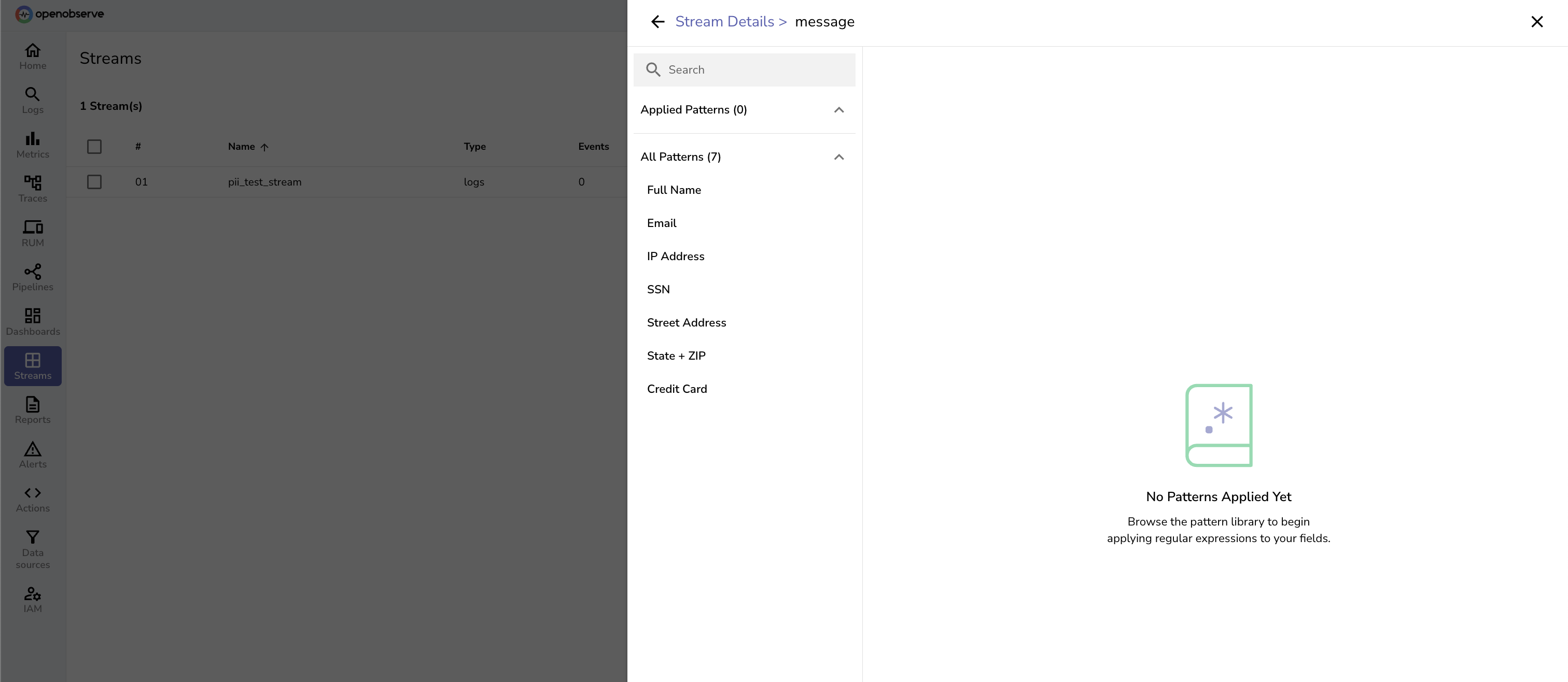 Select regex pattern