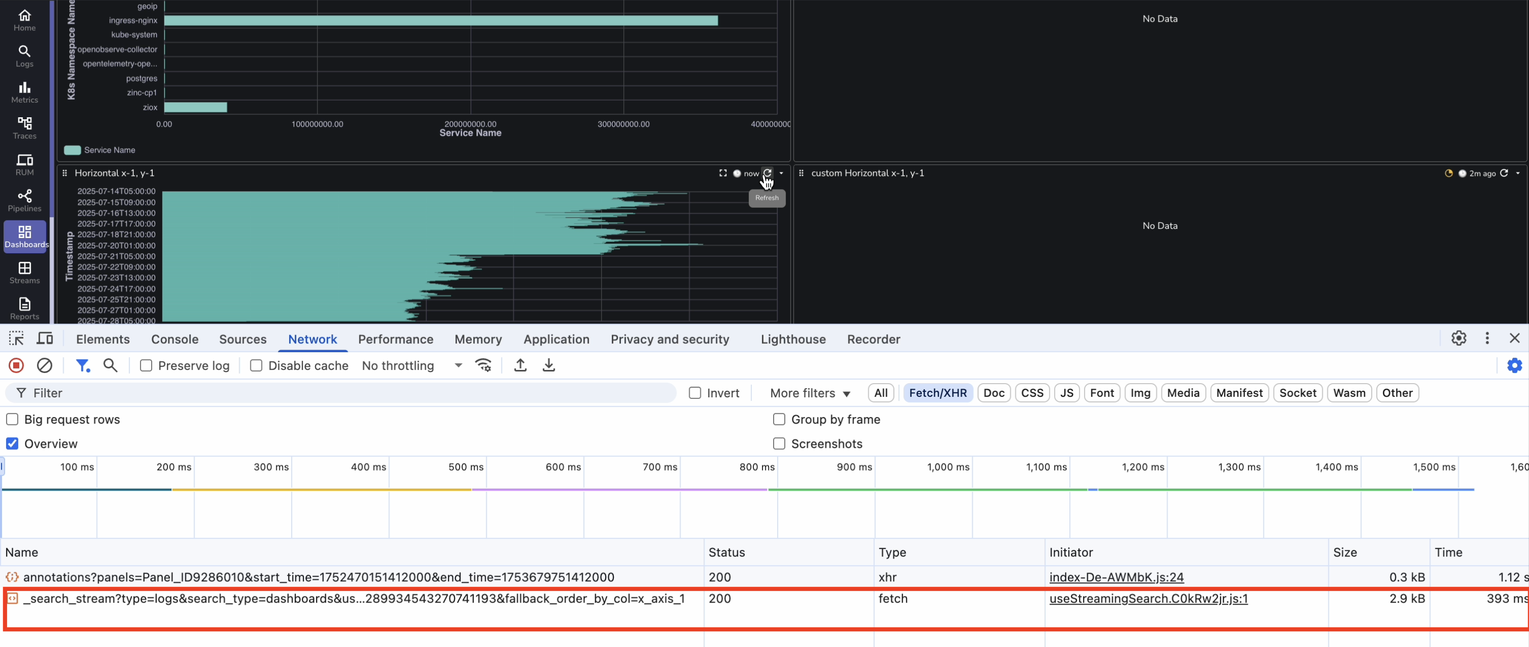 With Streaming Search