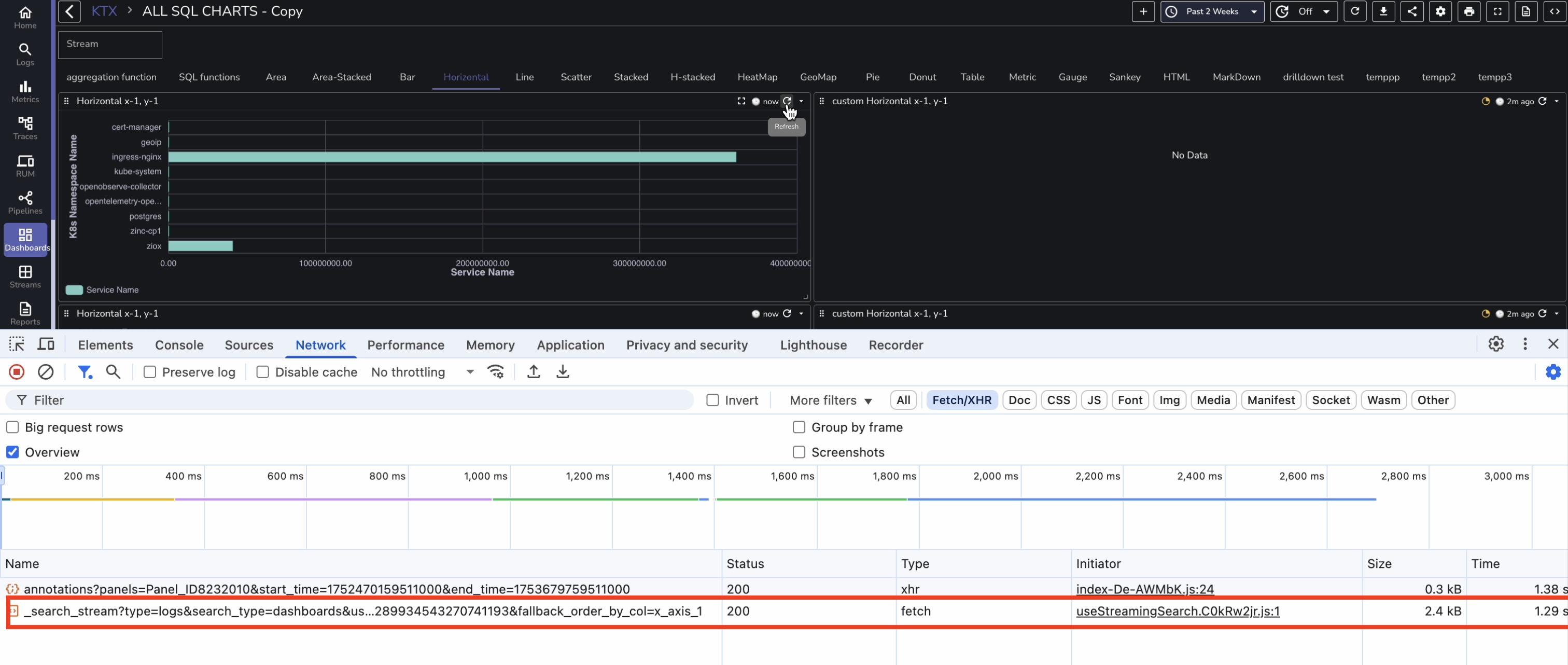 With Streaming Search