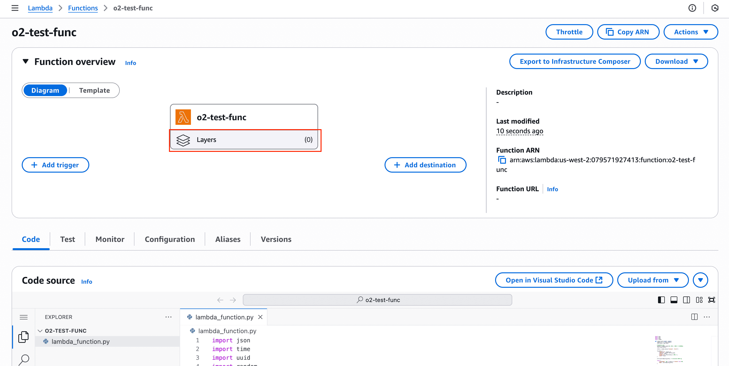 Add OpenObserve Lambda Extension Layer