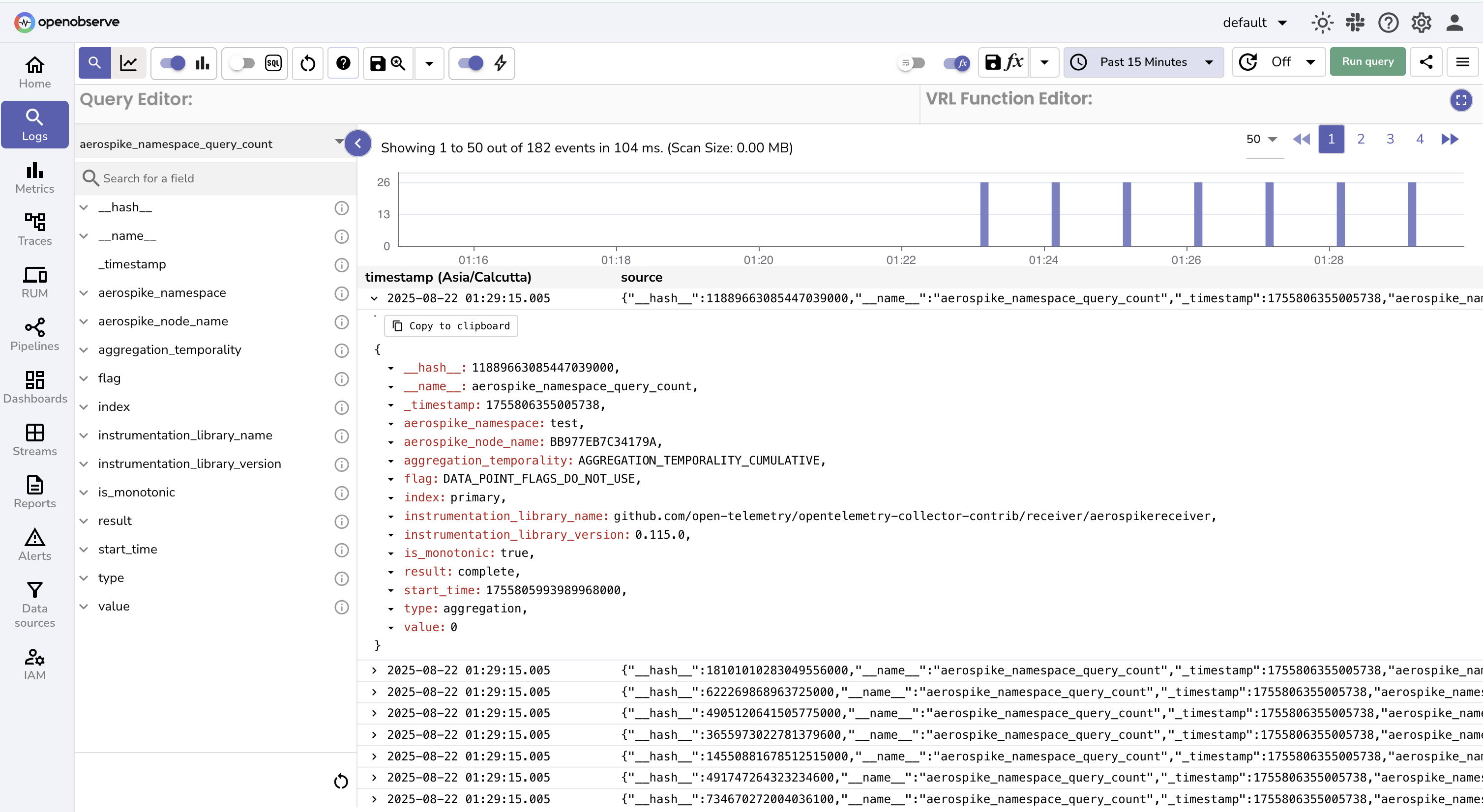 Visualize Aerospike Metrics