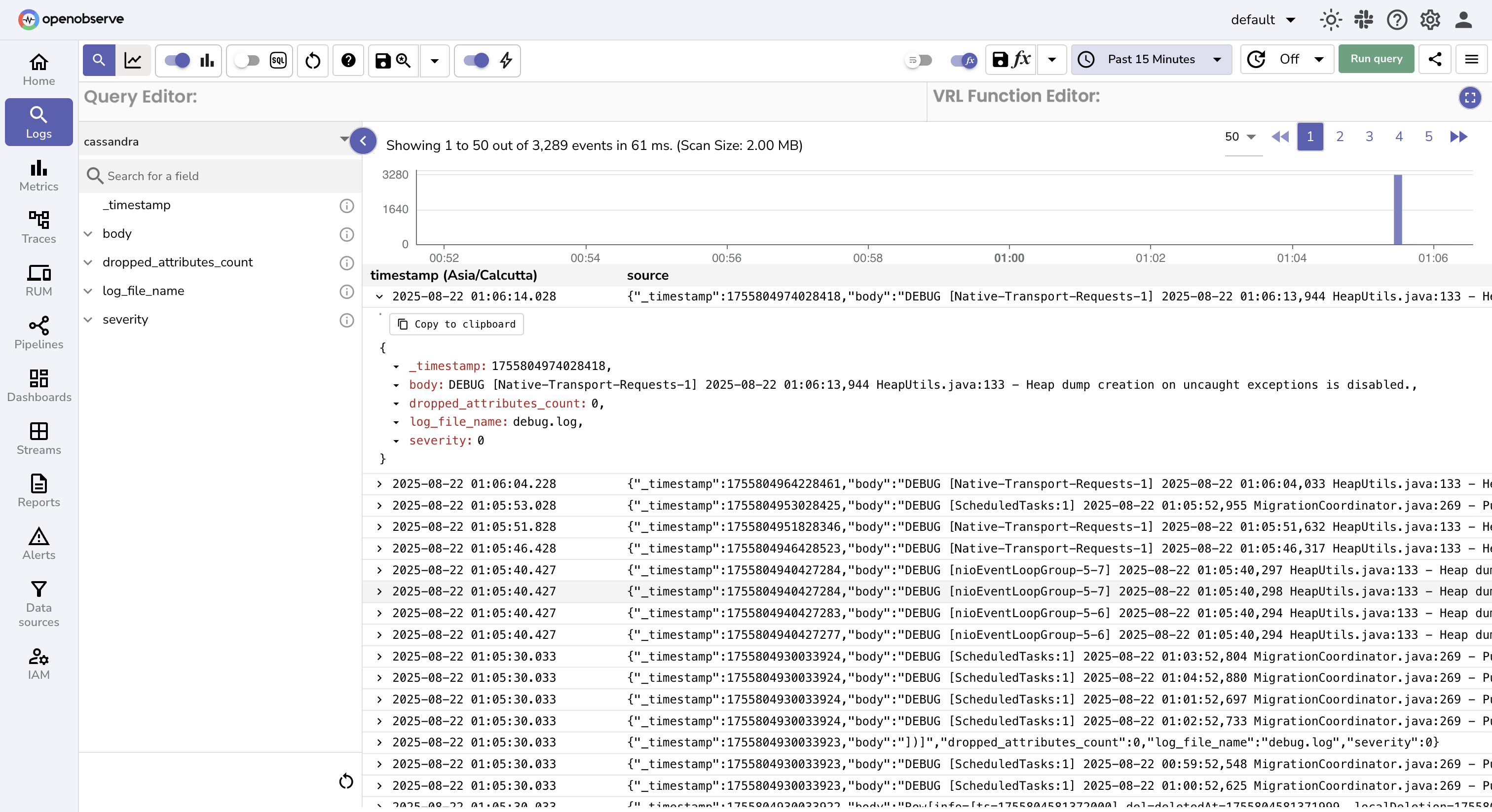 Visualize Cassandra Logs