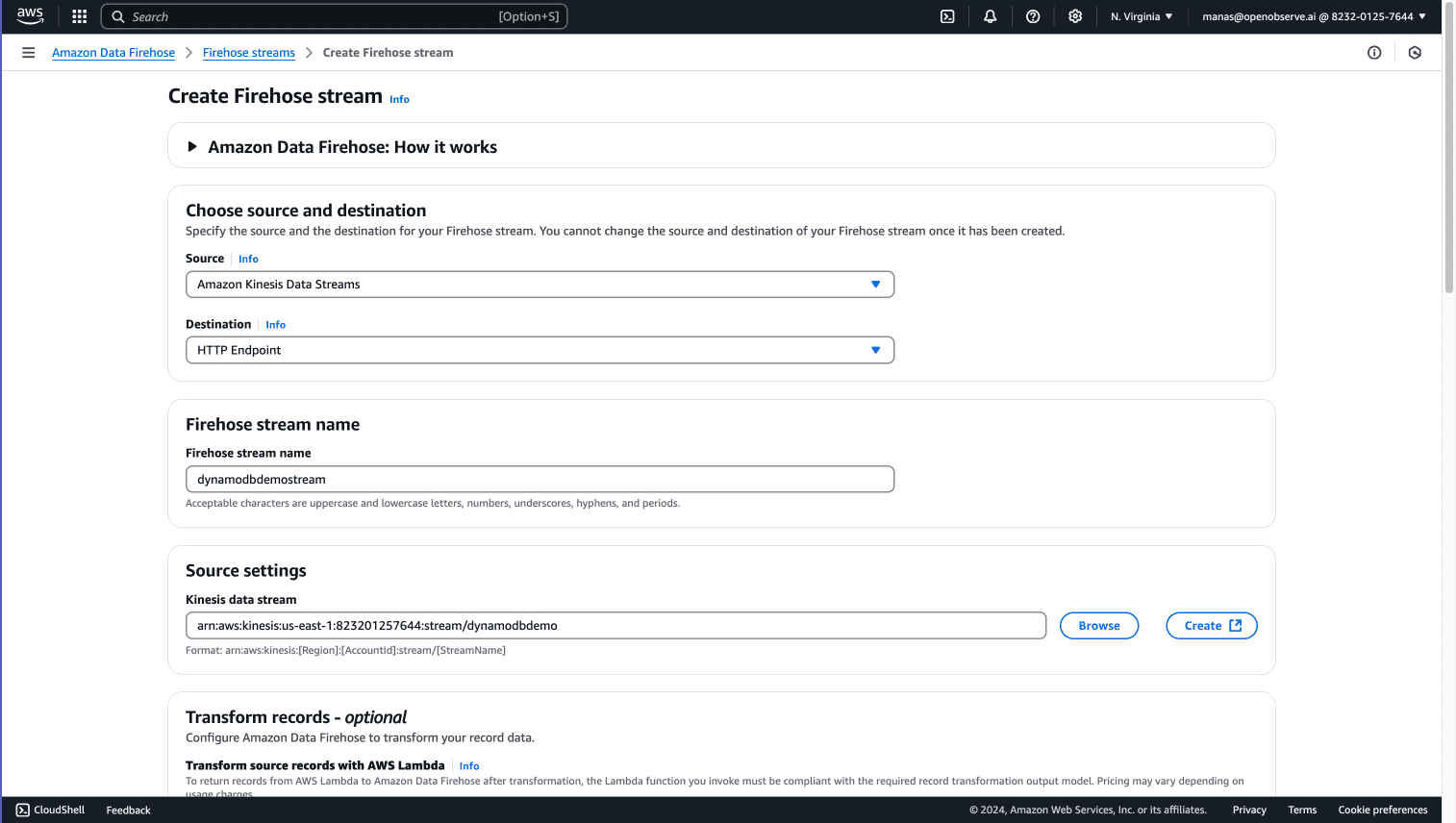 Kinesis Firehose Config