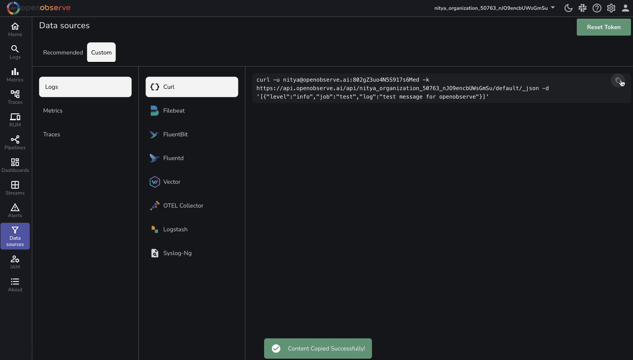 Extract endpoint and credentials