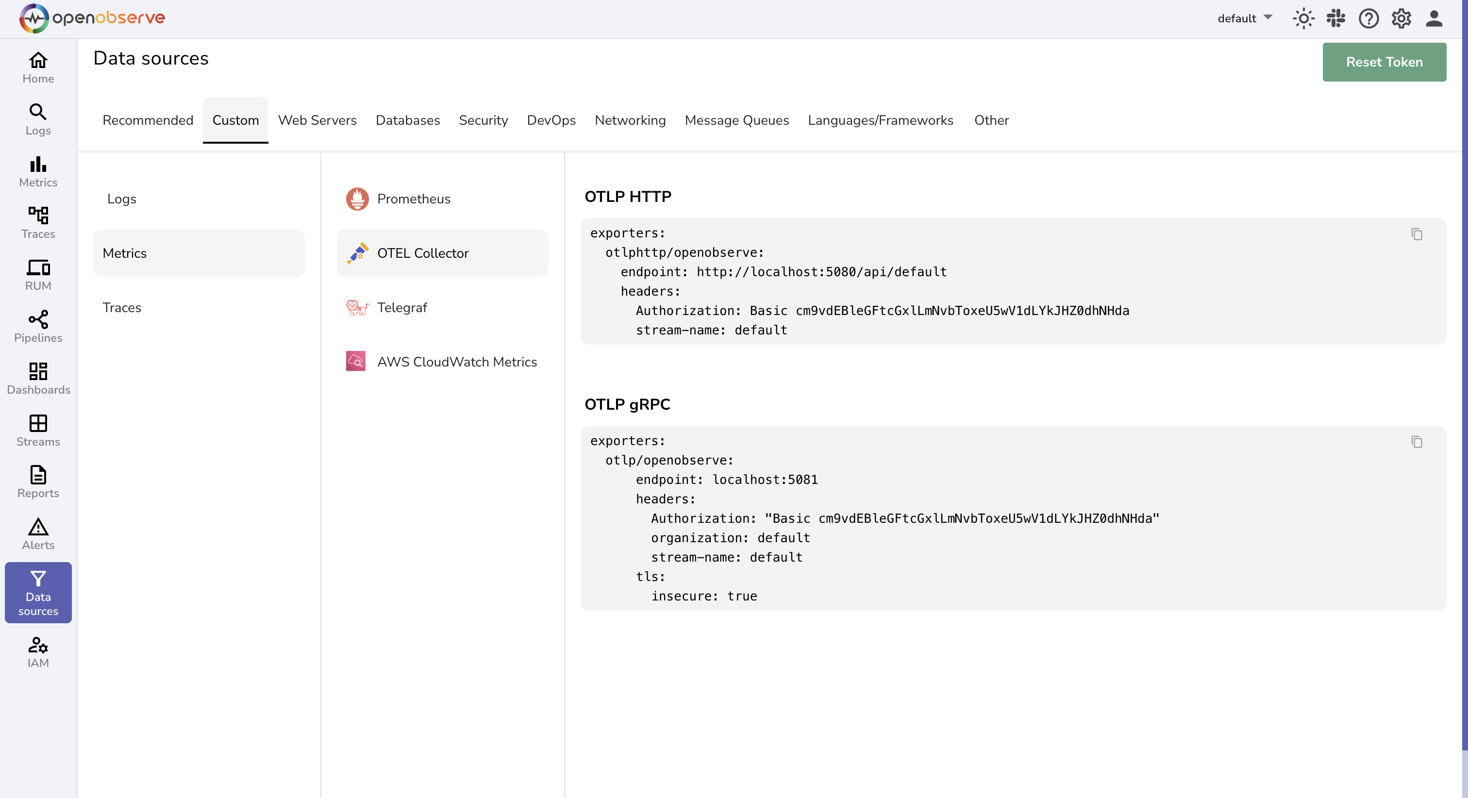 Get OpenObserve Ingestion URL and Access Key