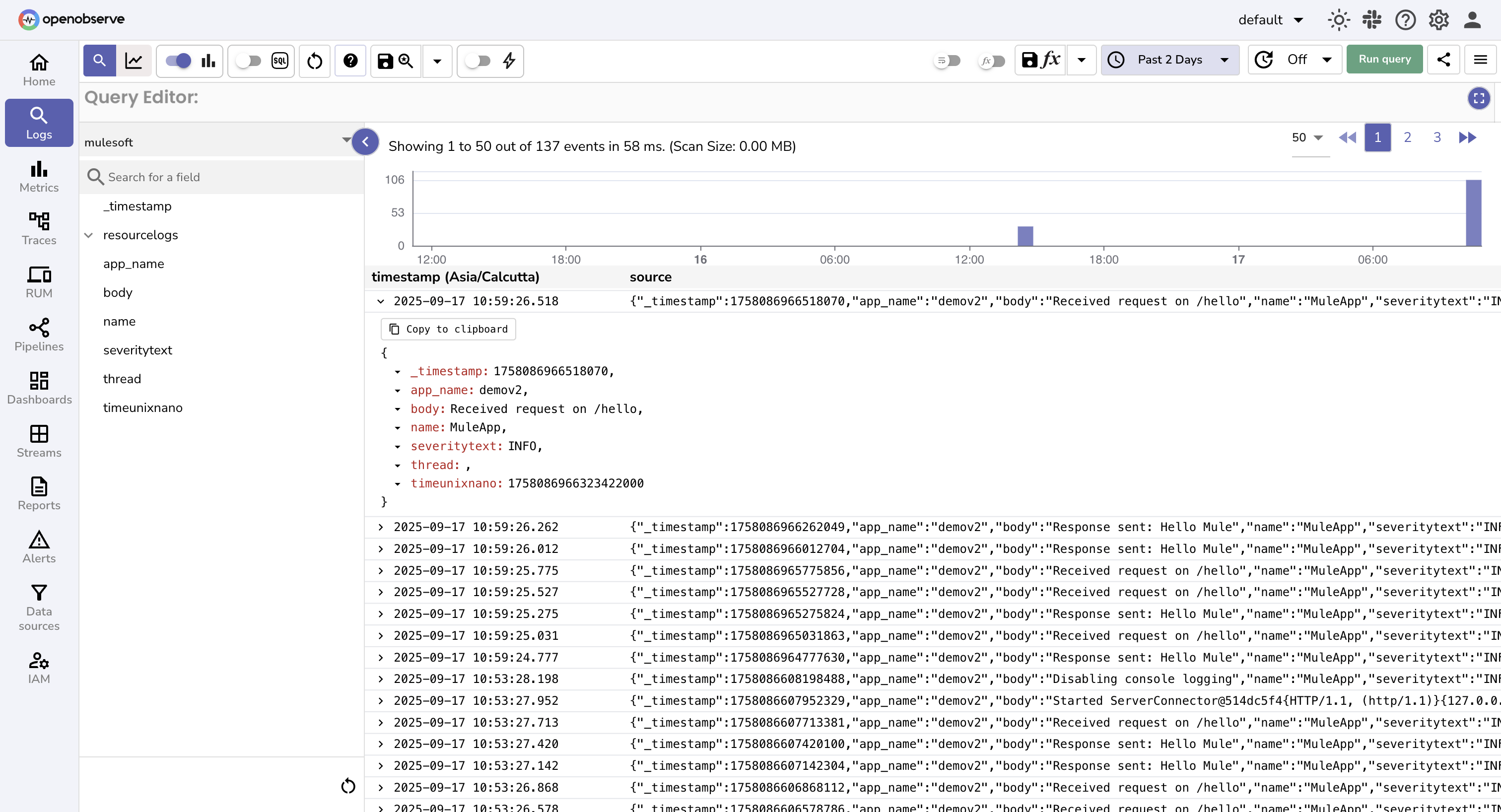 Verify Logs in OpenObserve