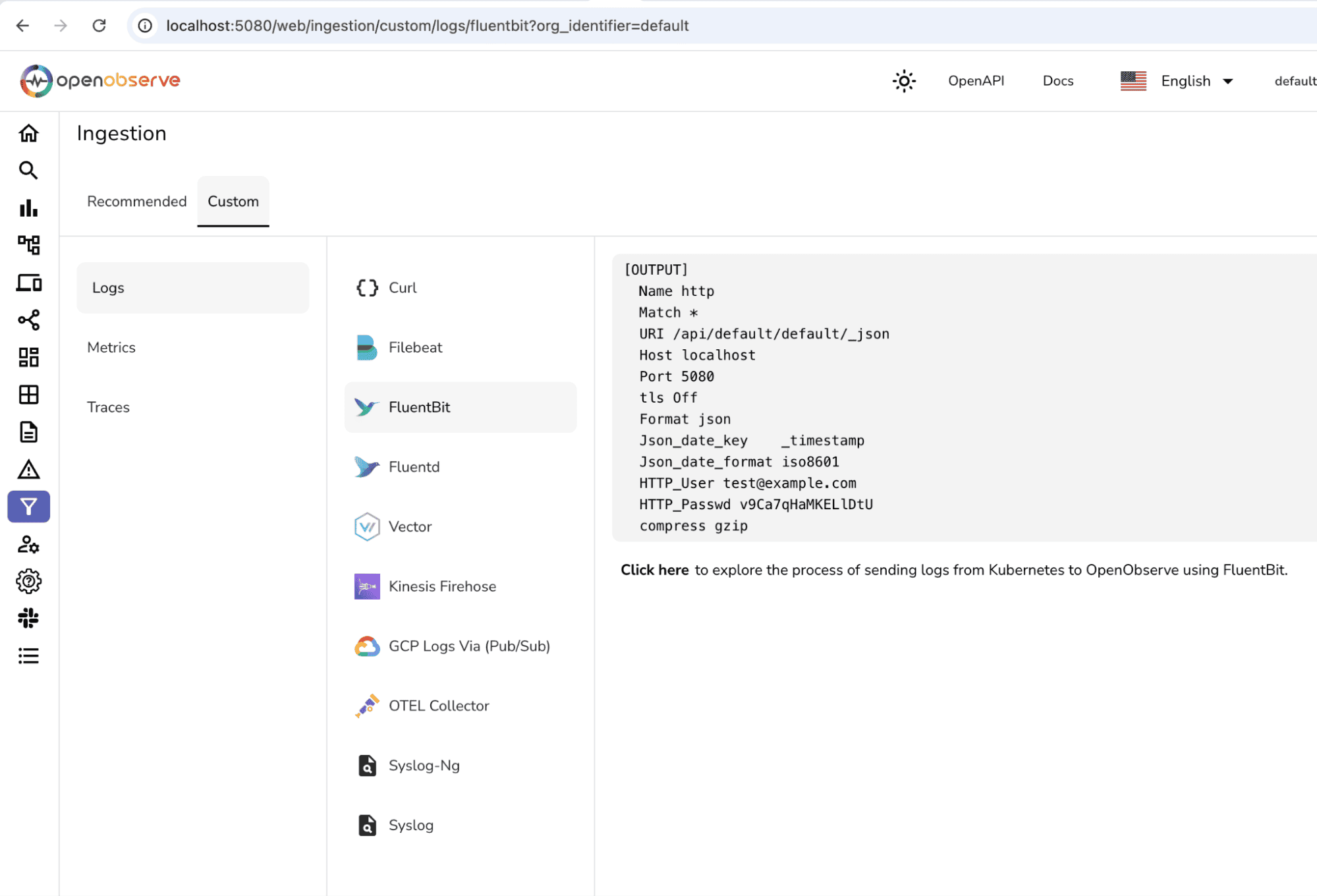 Openobserve-Fluent Bit