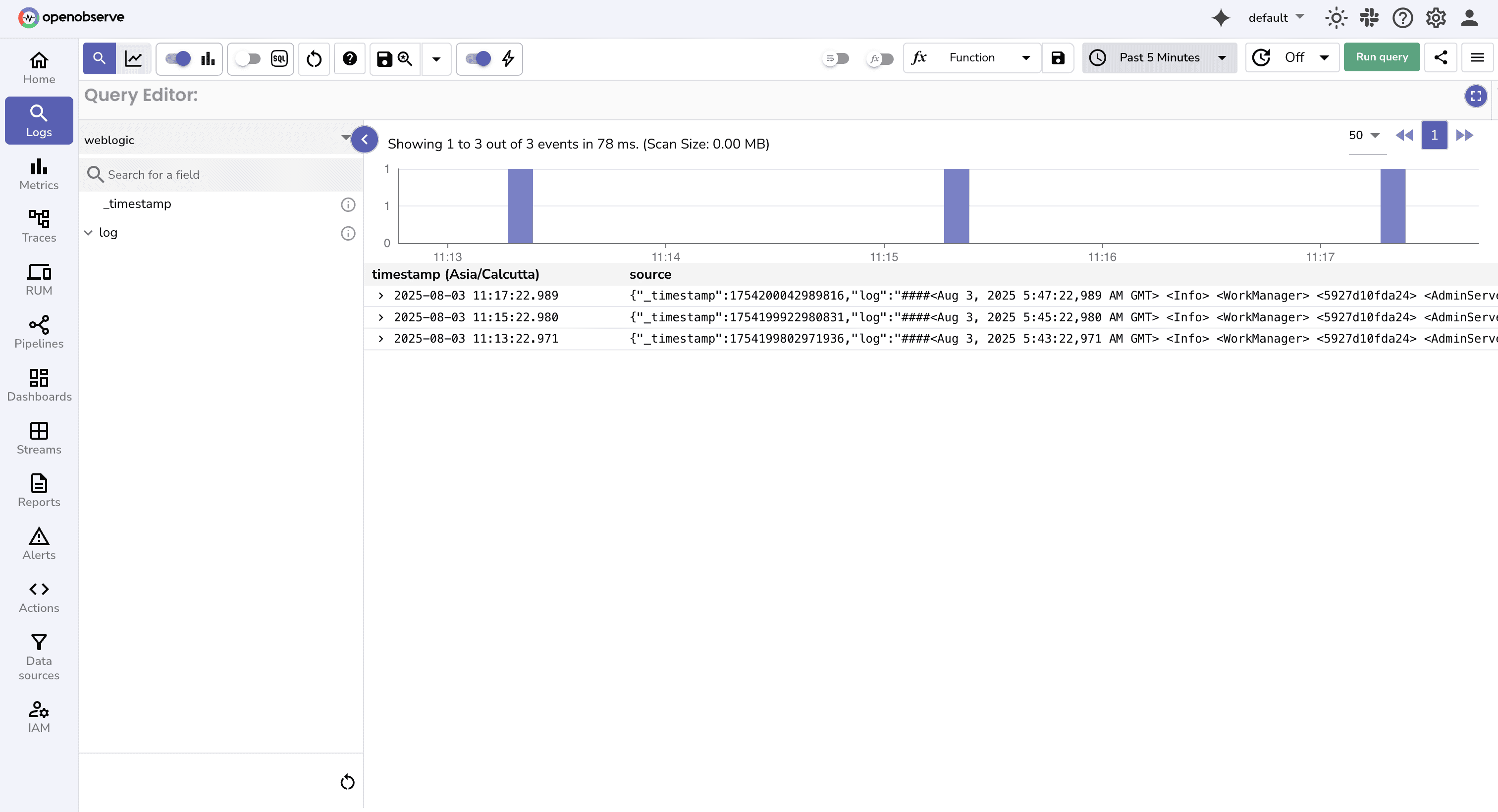 Verify Logs in OpenObserve